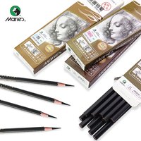 Marie's 6/12pcs Professional Sketch Charcoal Pencil Soft/Medium/Hard/Extra-soft Drawing Charcoal Pens Art Supplies C7300/7360