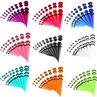 18piece/set Acrylic Stretching Kit Gauge 14g-00g Beginer Ear Stretchers Plug And Tunnel Set Ear Stretching Kit Taper Set Lot