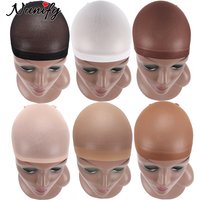 Nunify Wig Cap Invisible Stocking Wig Caps Black Beige Skin Color Hair Net Breathable Wave Cap Wig Accessories 2Pcs/Lot