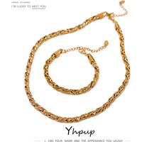 Yhpup Stainless Steel Chain Necklace Waterproof Jewelry Charm Metalic Gold Color Collar Fashion бижутерия для женщин Gift
