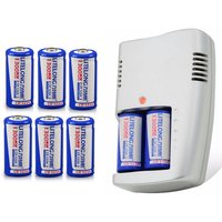8PCS High capacity 1300mAh 3V CR123A rechargeable LiFePO4 battery 16340 lithium battery +1pcs CR123a charger
