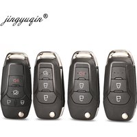 Jingyuqin 2/3/4 Taste Flip Klapp Auto Schlüssel Shell Fall für Ford Focus Fusion Mk2 Mk7 Explorer Ranger ungeschnitten Blank HU101 Klinge