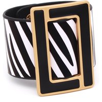 2024 New Fashion Brindle Wide Leather Bracelet for Women Black White Geometric Metal Bracelet Wrap Charm Jewelry Femme Gift