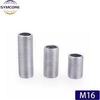2PCS M16 Hollow External Tooth Tube Screw Tube Full Tooth Straight Tube Straight Rod Threaded Rod Lighting Accessories