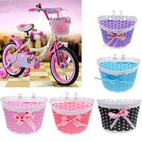 Hot Sell Girls Bike Bicycle Cycling Front Basket Bowknot Shopping Stabilizers Bike Case for Children Kids