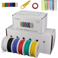 Fil de silicone souple 30/28/26/24/22/20/18 AWG, câble de fil de silicone flexible, 6 couleurs/boîte, fil de cuivre électrique pour appareils électroménagers DIY