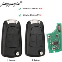 Jingyuqin Auto Fernbedienung PCF7941 Schlüssel für Opel/Vauxhall Astra H 2004-2009, zafira B 2005-2013 PCF7946 Vectra C 2002-2008 Signium