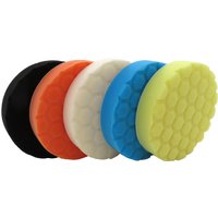 5Pcs 6/7 Inch Waxing Buffing Sponge Pad Polishing Rubbing Ruber Scouring Pad Power Scrub All Purpose for Car Repair Auto Care