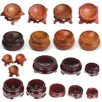 1 PC Figurine Crystal Ball Base Handicraft Desktop Ornaments Photography Props Display Stand Sphere Stone Support Wooden Holder