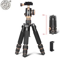 QZSD Q166 Foldable Light Weight and Short Aluminium Alloy Table Mini Portable Tripod for All Camera DSLR Smart Mobile Phone