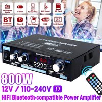 AK35 800W Domowe wzmacniacze mocy 2-kanałowy Bluetooth 5.0 Dźwięk przestrzenny FM USB Pilot zdalnego sterowania Mini HIFI Wzmacniacz cyfrowy Stereo