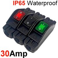 30A Waterproof IP65 Heavy Duty Inline Cable On/Off Switch Max AC220V LED Indicator Dustproof