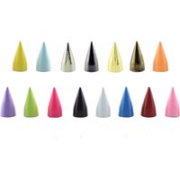 30sets 7*14mm Colored Studs And Spikes For Clothes DIY Handcraft Bullet Cone Garment Rivets For Leather Bag Shoes Tachuelas Ropa