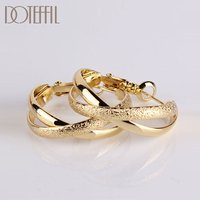 DOTEFFIL 925 Sterling Silver Gold Matte Rose Gold Earrings For Women Jewelry Cute Romantic Jewelry Wedding Party Gift