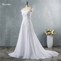 Customized ZJ9039 White Ivory Elegant Ball Gown Chiffon Wedding Dress Mermaid Off The Shoulder For Bride Dresses Lace
