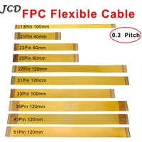 JCD 1pcs 0.3 mm Pitch 13 21 23 25 27 21 33 39 45 51 Pin FFC FPC Flexible Flat Cable Forward Direction FPC Connector cable