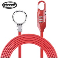 Bicycle steel cable lock helmet 1800mm extension cable code lock front and rear wheels