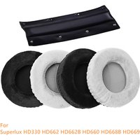 Soft Velvet Replacement Ear Pads Headband With Earmuffs for Superlux HD330 HD662 HD662B HD660 HD668B HD669 HD681 EVO HD681B