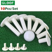 10Pcs Professional Rubber Golf Tees Driving Range Tee Ball Holder for Indoor Outdoor Practice Mat White