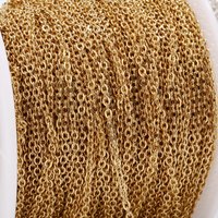 10 Meters Gold Stainless Steel Link Chain for Bracelets Metal Necklaces 1.5mm Rolo Cable Chains Bulk Diy Jewelry Making