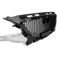 For Mazda 3 Axela 2014-2016 Front Grille Honeycomb Style Racing Grills+Car Lower Bumper Spoiler Splitter Guard Plate Blade Lip