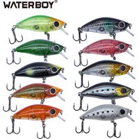 WATERBOY Mini Minnow Fishing Lure 3.5cm 2.2g Slow Sinking 4.3cm 4.2g Fat Beagle Shad Crank Peche Small Size New Hard Bait
