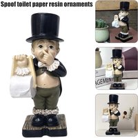 Toilet Butler with Roll Paper Holder Resin Ornament for Bathroom Super Cute CLH@8