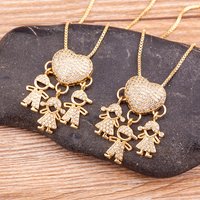 Nidin Fashion – collier avec pendentif en forme de cœur romantique pour fille et mère, en zircon cubique, chaîne en cuivre, bijoux pour mère, cadeau