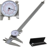 Dial Caliper 6' 8' 12' / 150 200 300mm Metric/INCH Standard MM Dual Hand Reading Scale Vernier Caliper with Dial Thickness Gauge