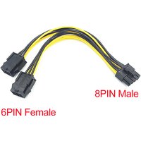 8Pin Male to Dual 6 Pin Female Cable Adapter 20cm CPU 8 Pin To Graphics Video Card PCIe Power Splitter 6Pin Male to 8Pin Female