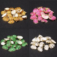 4pcs Colorful Shell Charms Conch Natural Seashell Scallop Charms Cowrie Pendant for Necklace Jewelry Making DIY Craft Accessorie