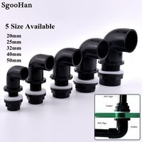 2~20pcs I.D 20~50mm Black PVC Pipe Aquarium Fish Tank 90° Elbow Drainage Connectors Home DIY Shrimp Nano Water Tank Tube Joint