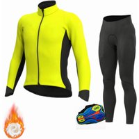 AliExpress Men Thermal Fleece Bicycle Uniform Cycling Sets Long Pants With 20D Gel Bike Clothing Winter Cycling Jerseys 2022 New MTB Suits