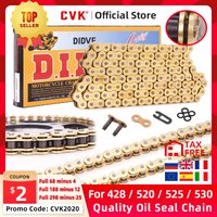 CVK High Quality Motorcycle O-ring Oil seal Chain Sets For 428 DID chain 136 Link 520 525 530 chains 120 Links with Facotry Sale
