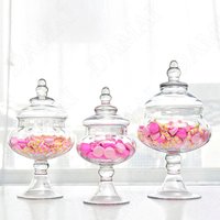 Creativity Tall Feet Clear Storage Jar with Lid European Modern Grain Dispenser Coffee Table Desktop Candy Snacks Glass Bottle