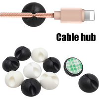 Universal Cable Hub for Headphone Phone Charger Line Fixed Clasp Car Home Cables Organizer Silicone Holder Hook Manager