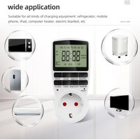 EU Plug Electronic Digital Timer Switch 12/24 Hour Programmable Timing Socket 220V Kitchen Timer Outlet Time Control