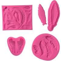 Birds Feathers Silicone Molds DIY Fondant Cake Decorating Tools Polymer Clay Candy Chocolate Gumpaste Moulds