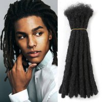 Synthetic Soft Handmade Dreadlocks Crochet Hair Braids Afro Kinky Faux Locs Twist Braiding Hair Extensions for Women Men Black
