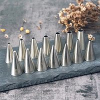 #00~12 Round Dot Piping Nozzles Pastry Icing Tips Fondant Cup Cake Chocolate Baking Decorating Tools Stainless Steel