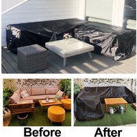 16 sizes Outdoor Corner Sofa Cover V Shape L Shape Garden Rattan Corner Furniture Cover Waterproof Sofa Protect Set Dust Covers