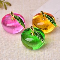 Apfel-Ornamente, farbige Glasur, Dekoration, Glas, Heimdekoration, Kristall, Quarz, Lila, Rot, Rosa, Gelb, Lucency, Geschenk, Souvenir