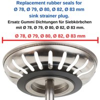 5PCS Rubber Seal Washer Gasket O Ring Seal For Franke Basket Strainer Plug Kitchen Bathroom Black Sink Filter For 78 79 80 82 83