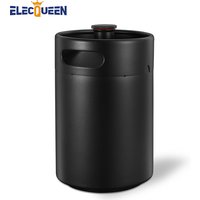 ELECQUEEN Mini Keg 5l, Matte Black Beer Keg Growler Stainless Steel Brewing Craft Beer Container Barrel, Brewery Bar Accessories
