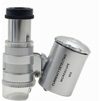 60X Jewelry LED Light UV Fake Currency Detection Portable Pocket Microscope Identification Antique Jade Tea Magnifying Glass