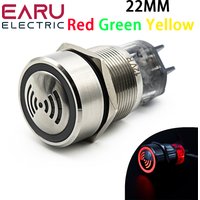 22mm IP67 Ultrashort Flash LED Alarm Indicator Light Signal Lamp Flashmetal Buzzer 12V 24V 220V Intermittent sound Waterproor