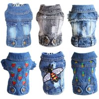 Stylish Cowboy Dog Jacket Spring Denim Dog Clothes Vest Puppy Clothing for Dogs Chihuahua Yorkies Casual Jeans Pet Coat Costumes