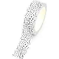 NEW 1PC. Decorative Cute Black Dots on White Washi Tapes DIY Journaling Adhesive Masking Tape Kawaii Stationery Supplies