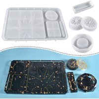 Resin Makeup Storage Tray Mold, Silicone Pallet, Ashtray Combination for Grind and Storage, DIY Resin Epoxy
