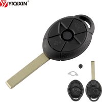 Remote Key Housing For BMW Mini R50 R53 Cooper S Car Key Shell Fob Cover Case 2005 2006 2007 No Logo 3 Button HU92 Uncut Blade